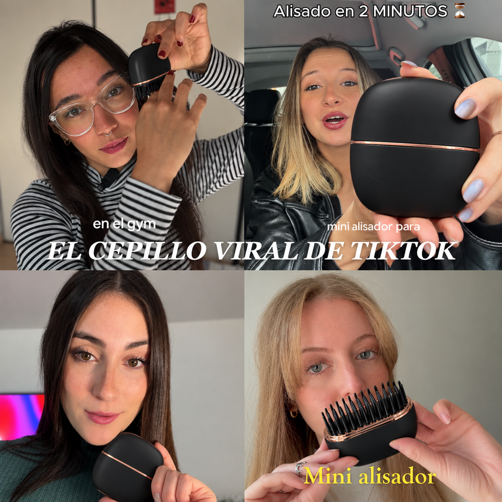 Mini Cepillo Alisador de Pelo Inalámbrico